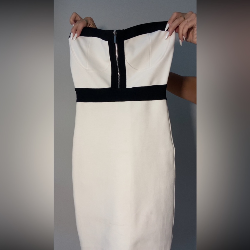 Bebe black and white cocktail dress